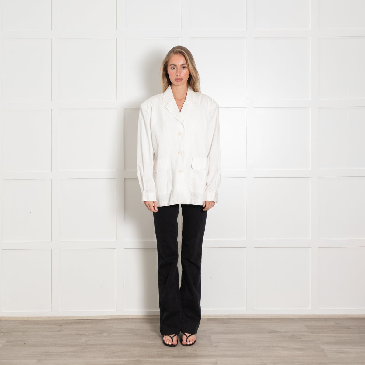 American Vintage White Cotton Blazer