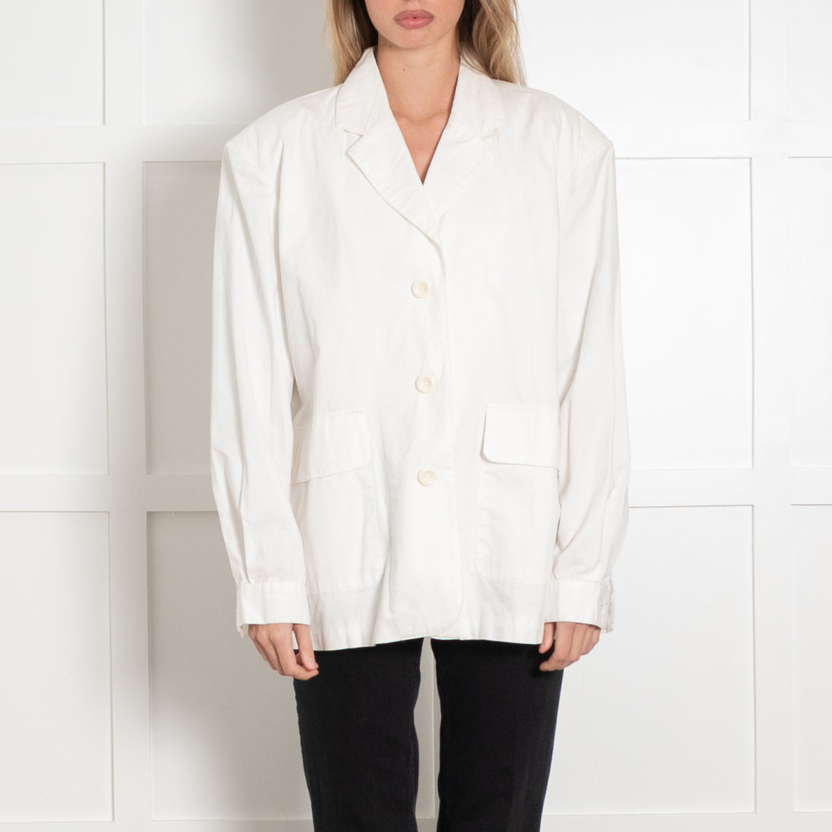 American Vintage White Cotton Blazer