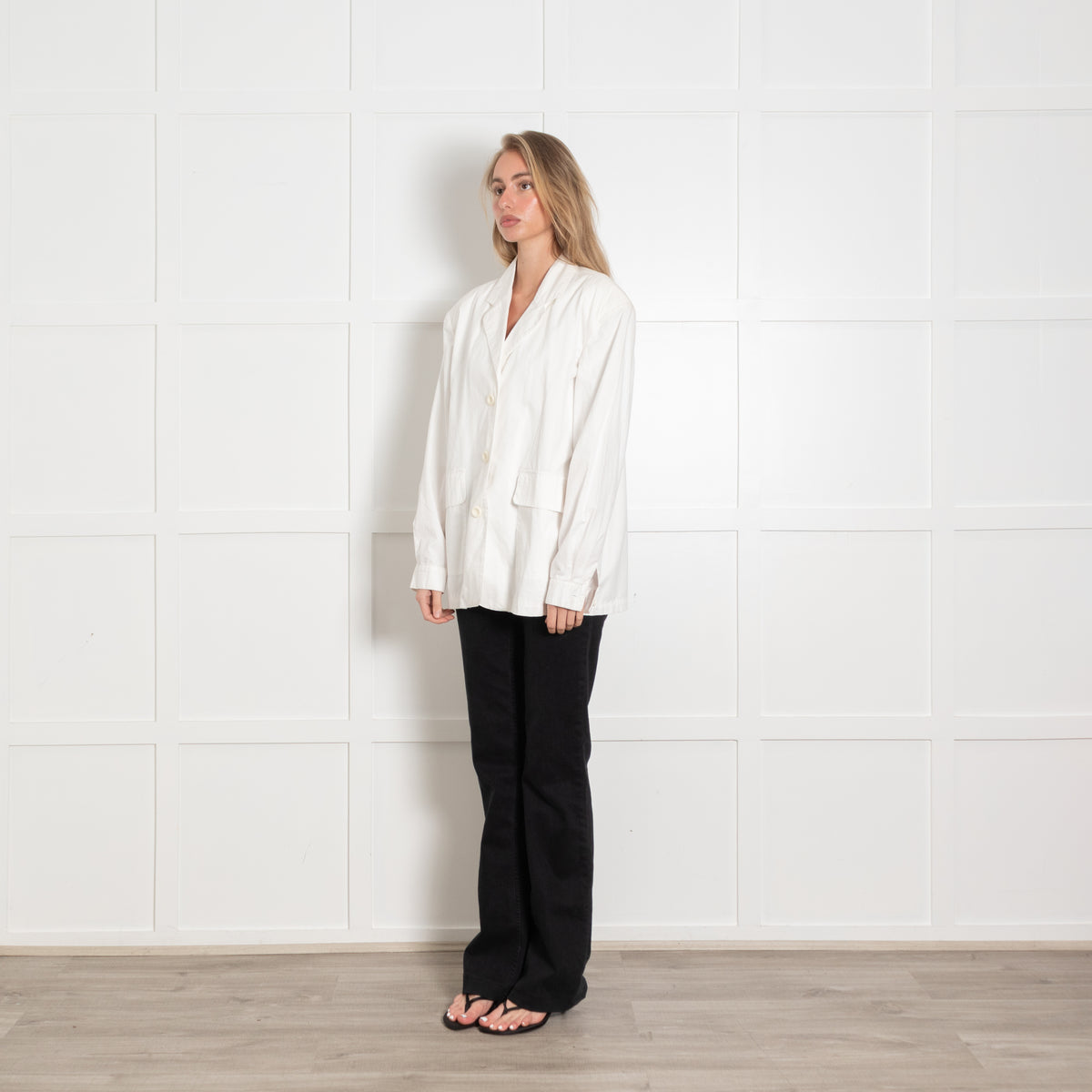 American Vintage White Cotton Blazer