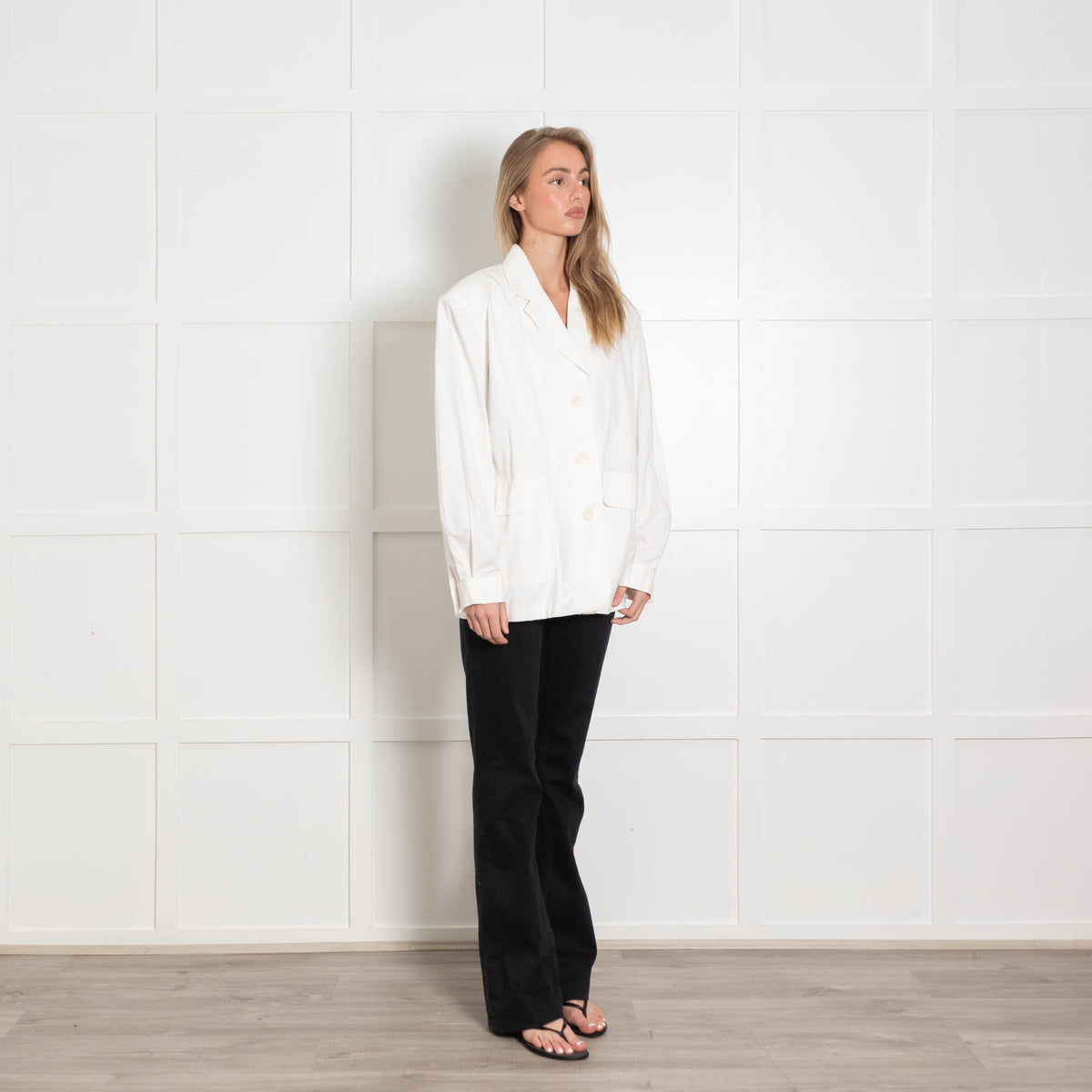 American Vintage White Cotton Blazer