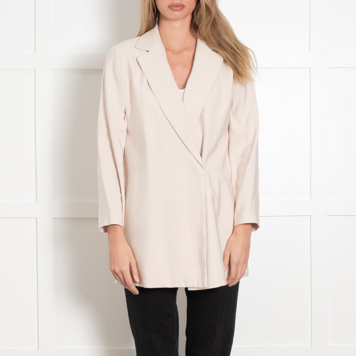 Donna Karan Beige Blazer With Concealed Buttons