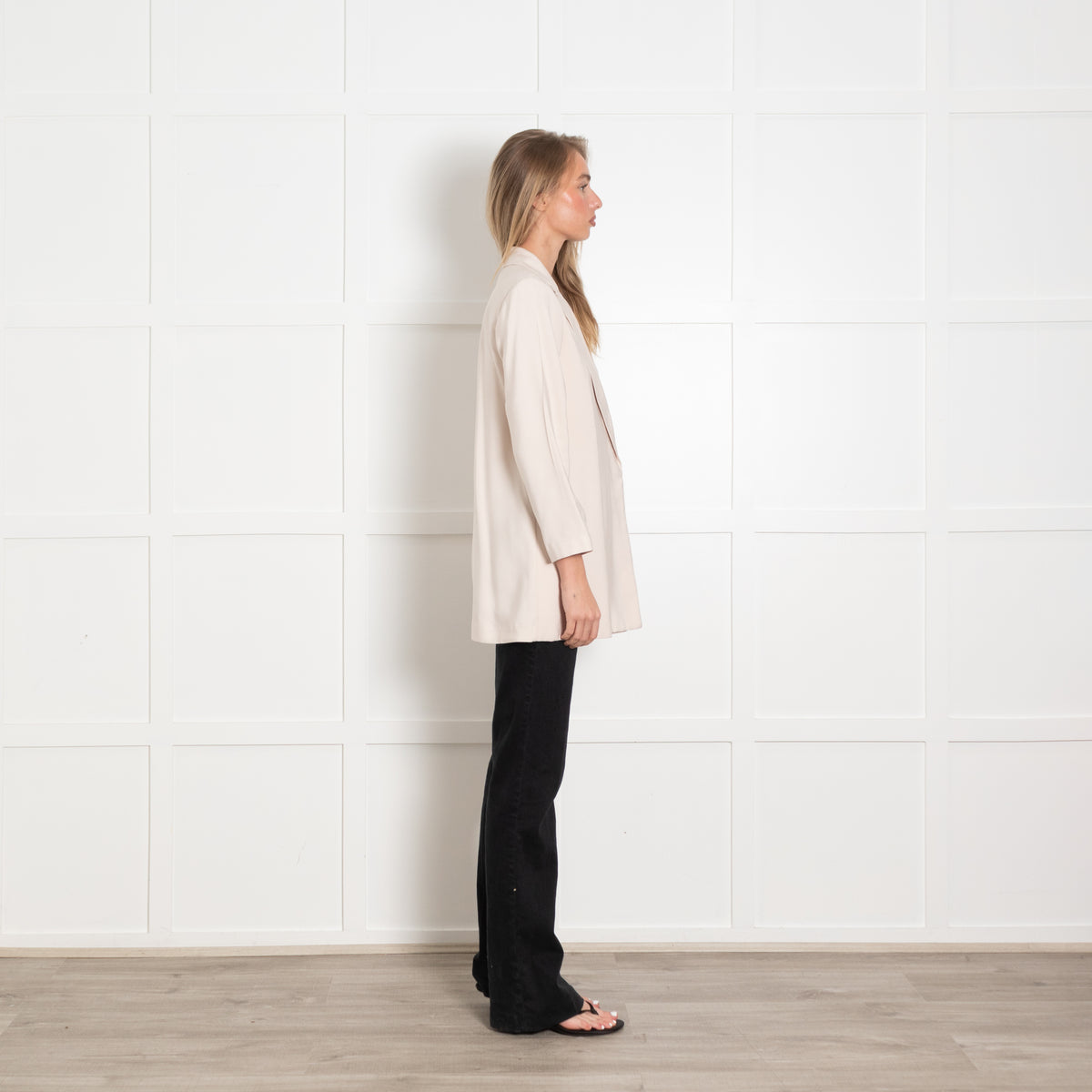 Donna Karan Beige Blazer With Concealed Buttons
