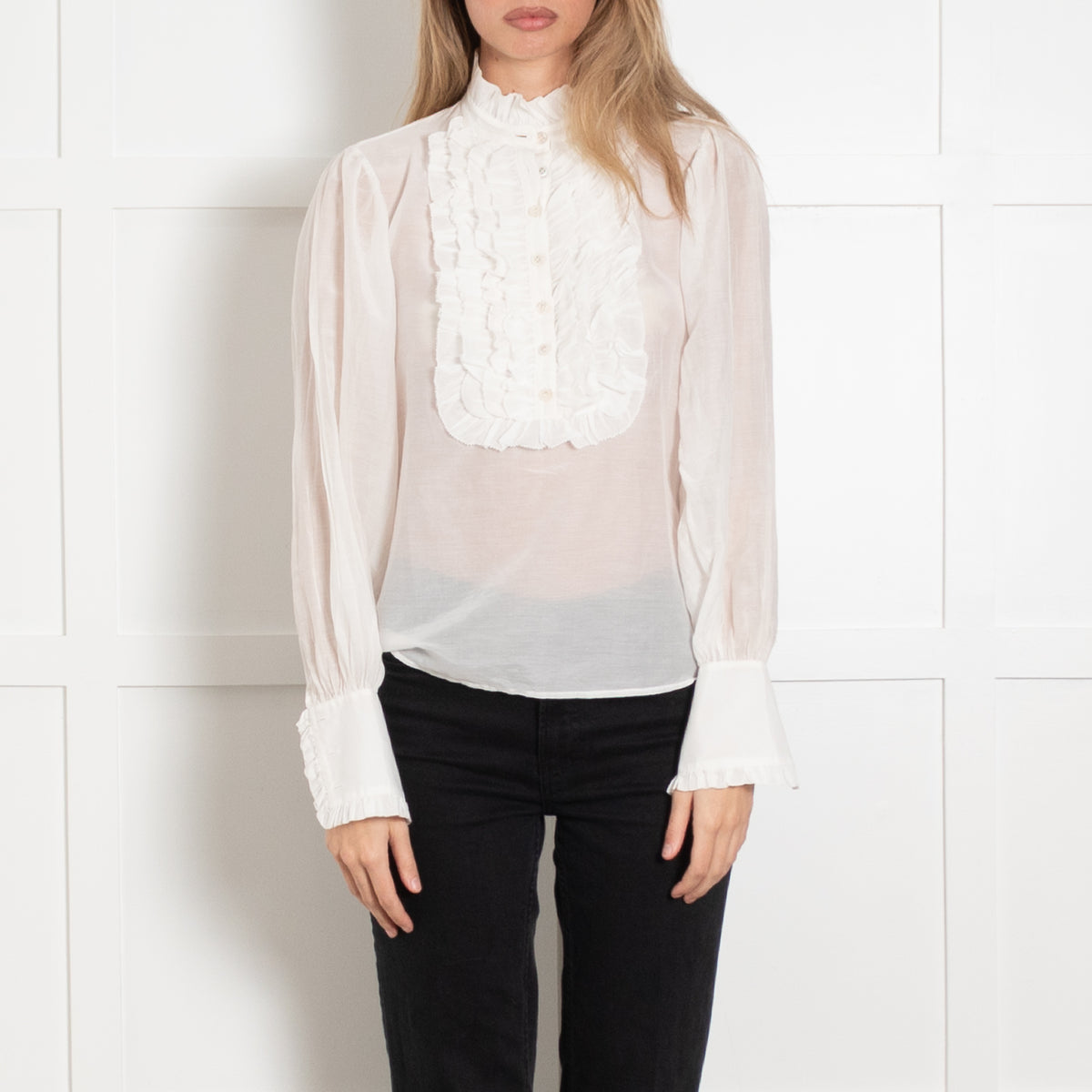 Temperley White Frilled Blouse