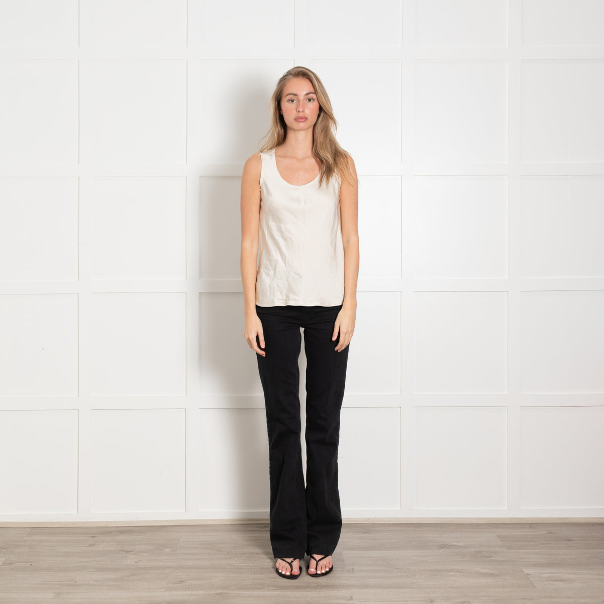 Vaness Bruno Cream Silk Feel Vest Top