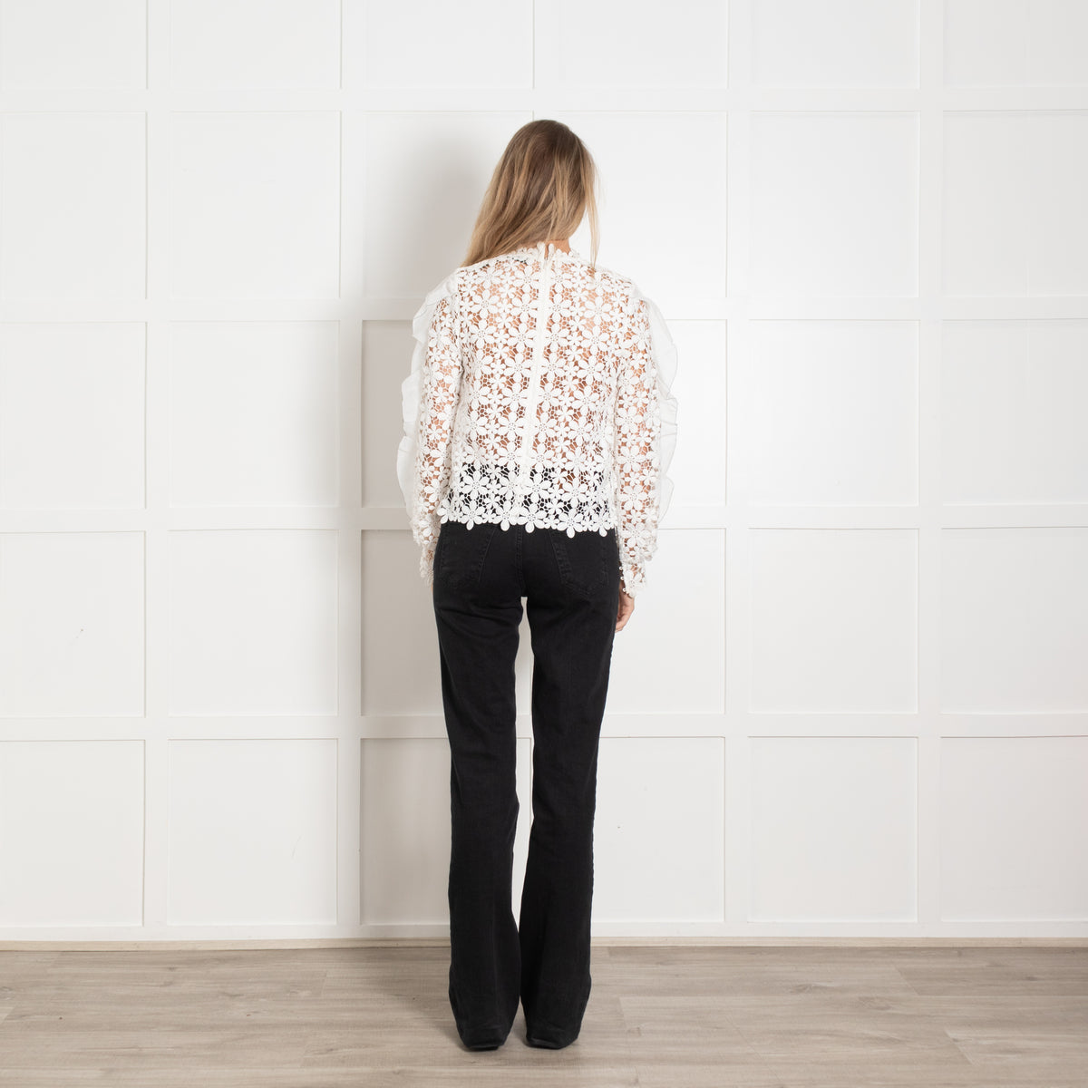 Self Portrait Daisy Lace Long Sleeve Top