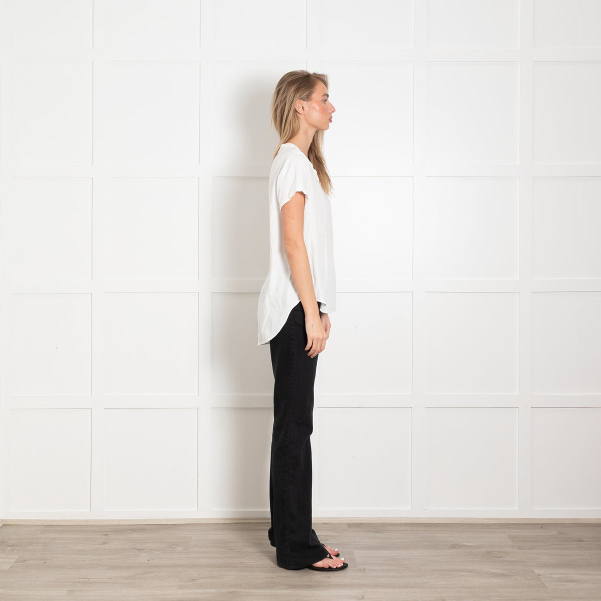 Bella Dahl White V Neck Twill Top