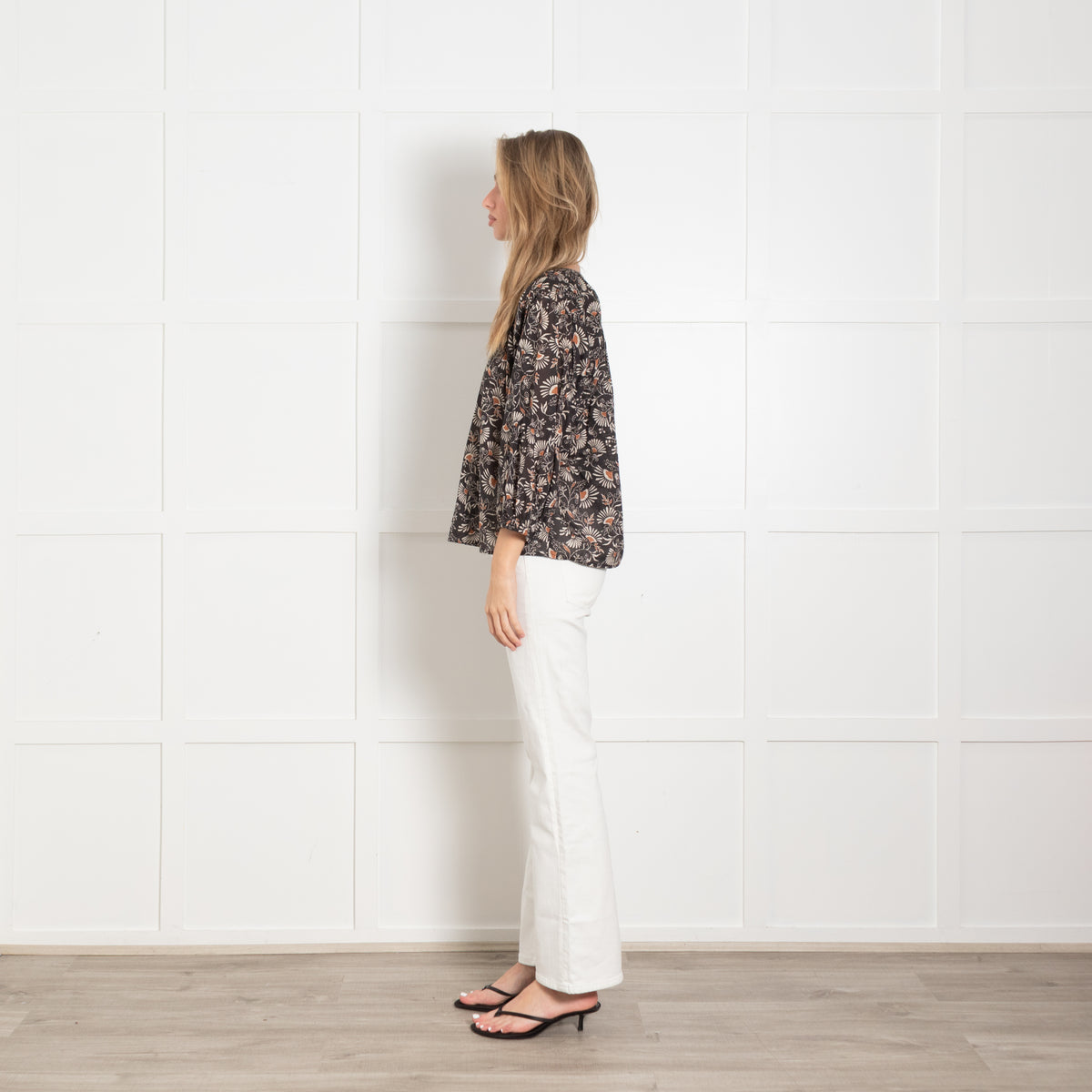 Rails Cassat Black, Brown & White Pattern Cotton Top