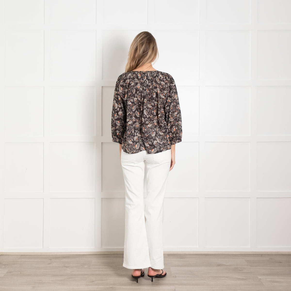 Rails Cassat Black, Brown & White Pattern Cotton Top