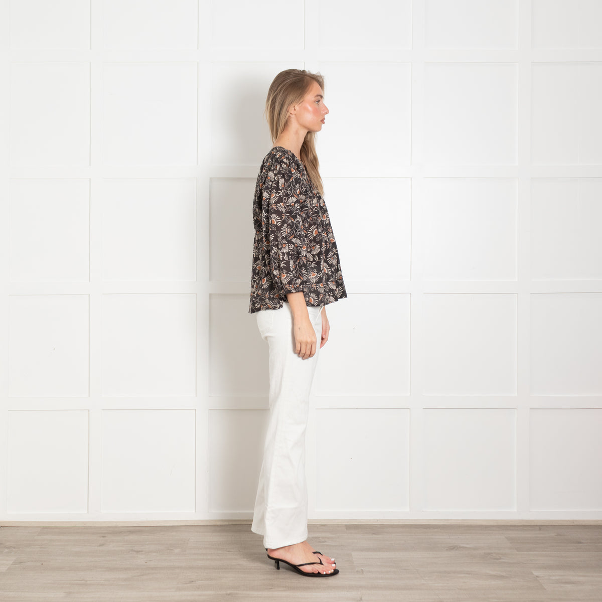 Rails Cassat Black, Brown & White Pattern Cotton Top