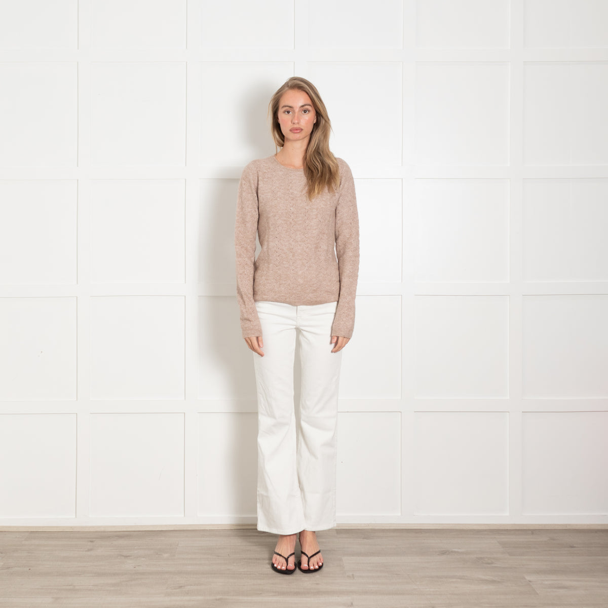 Sofie Schnoor Beige Knitted Round Neck Jumper