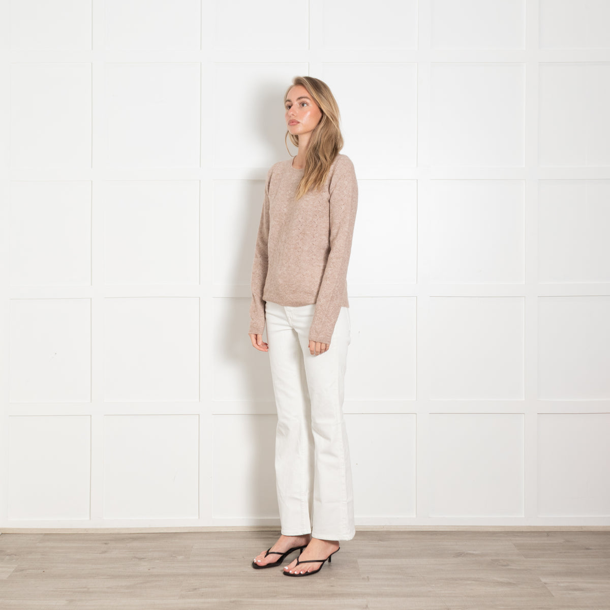 Sofie Schnoor Beige Knitted Round Neck Jumper