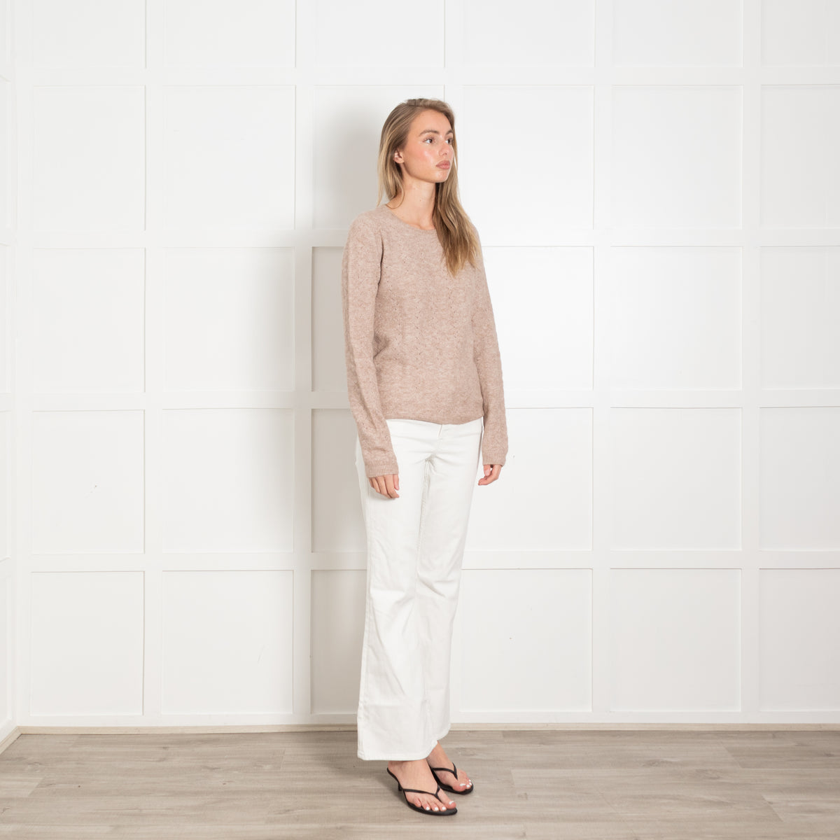 Sofie Schnoor Beige Knitted Round Neck Jumper