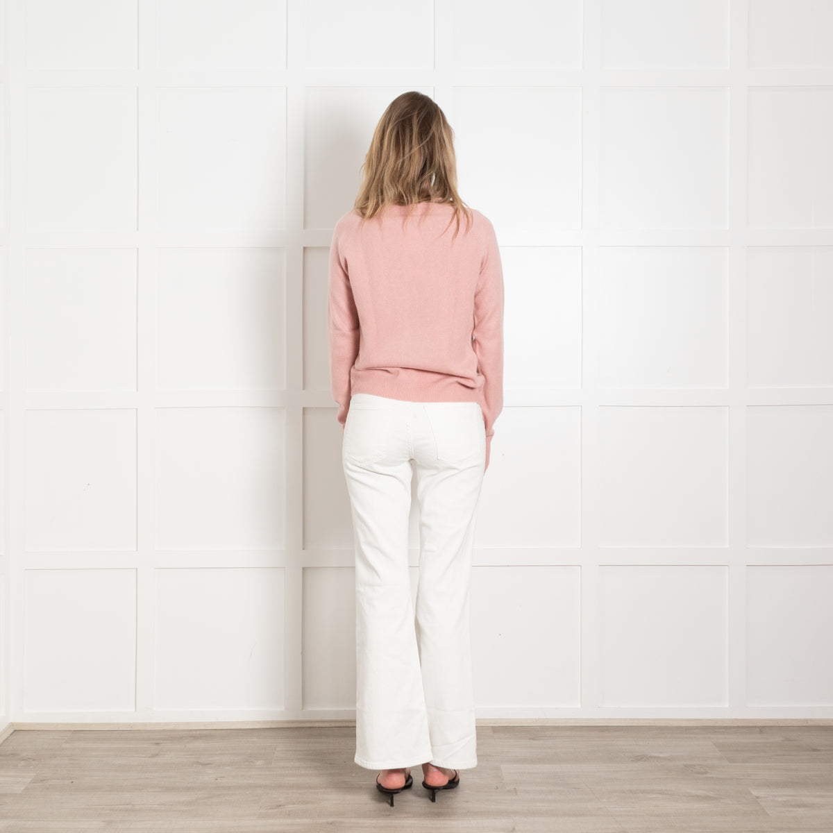 Madeleine Thompson x Trilogy Blush Pink Round Neck Cashmere Jumper