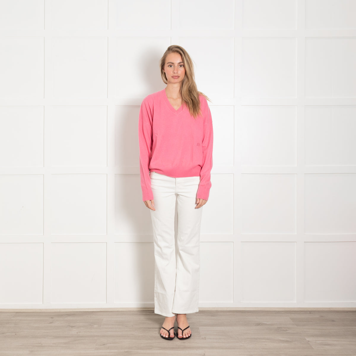 Maje Pink V Neck Jumper