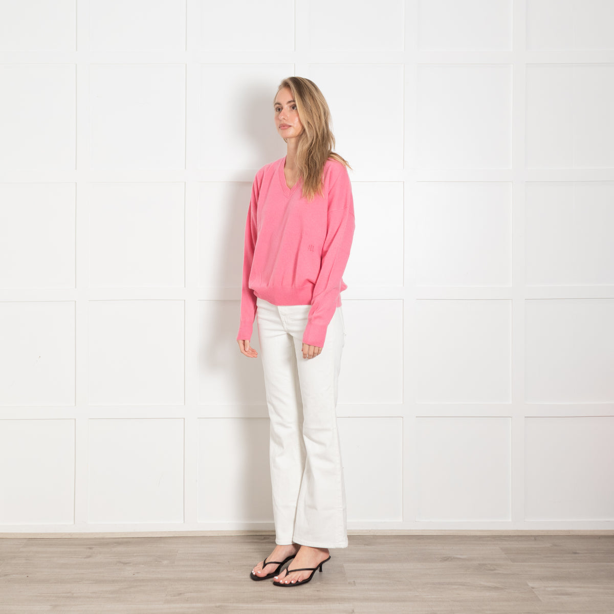 Maje Pink V Neck Jumper