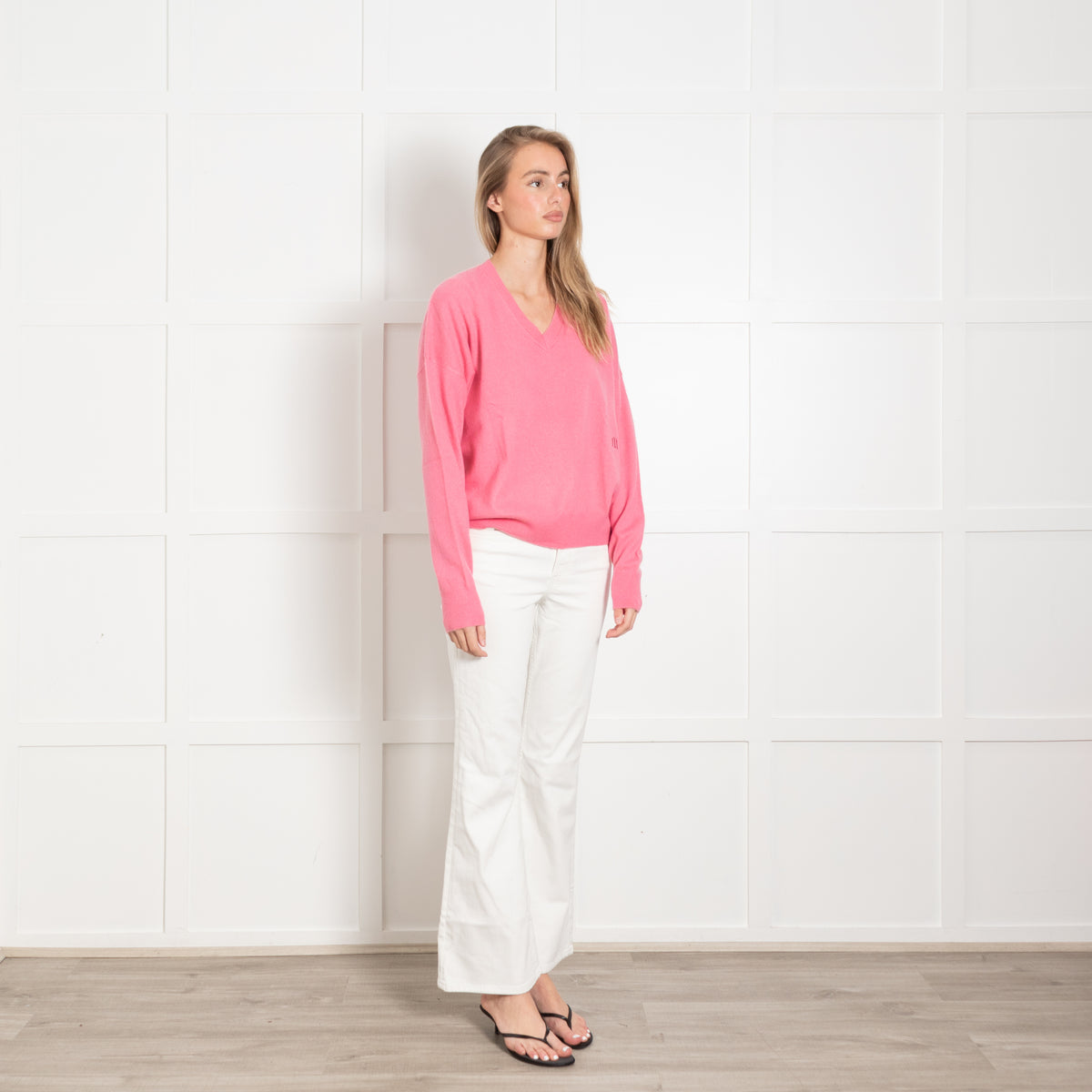 Maje Pink V Neck Jumper