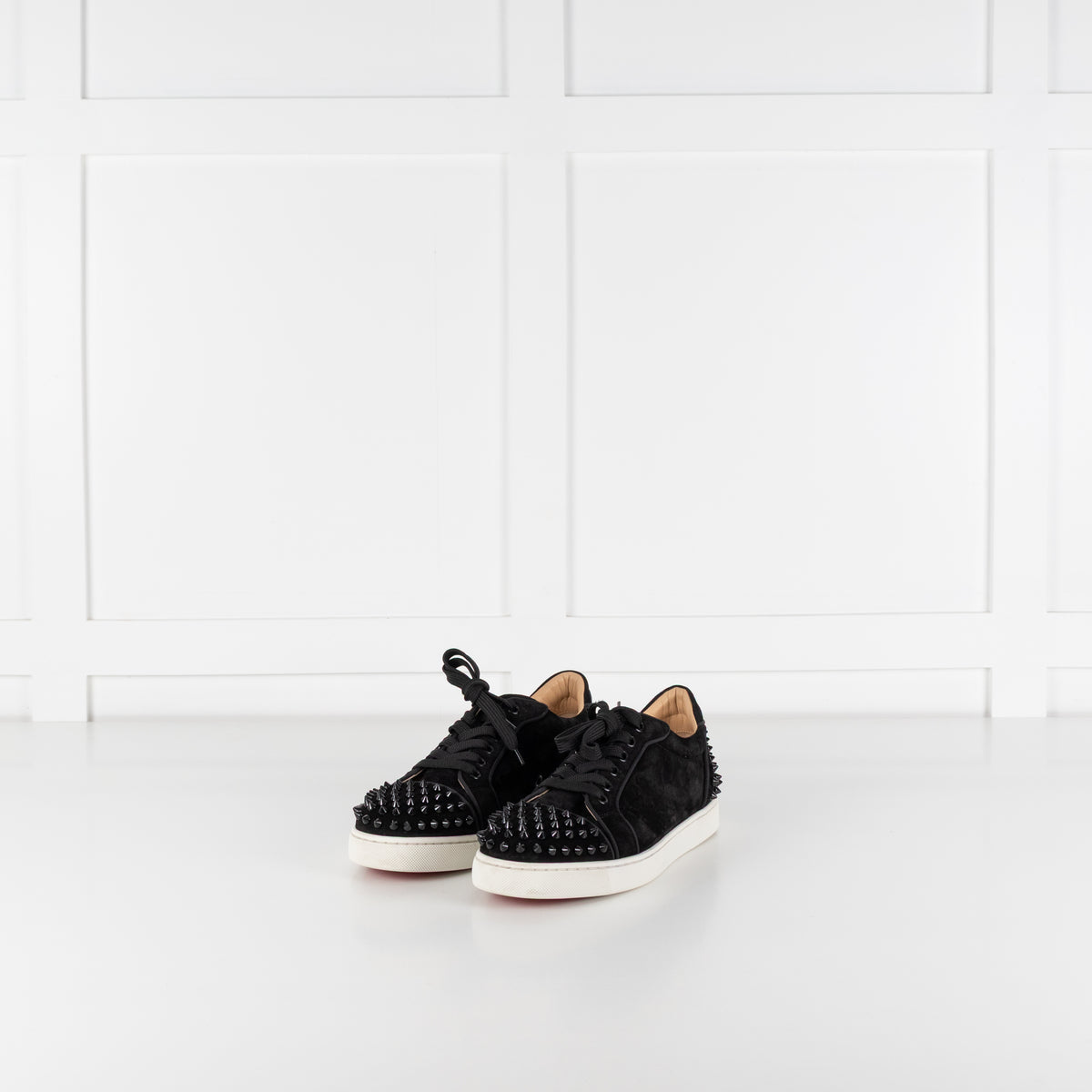 Louboutin Vieira 2 Black Suede Studded Sneaker