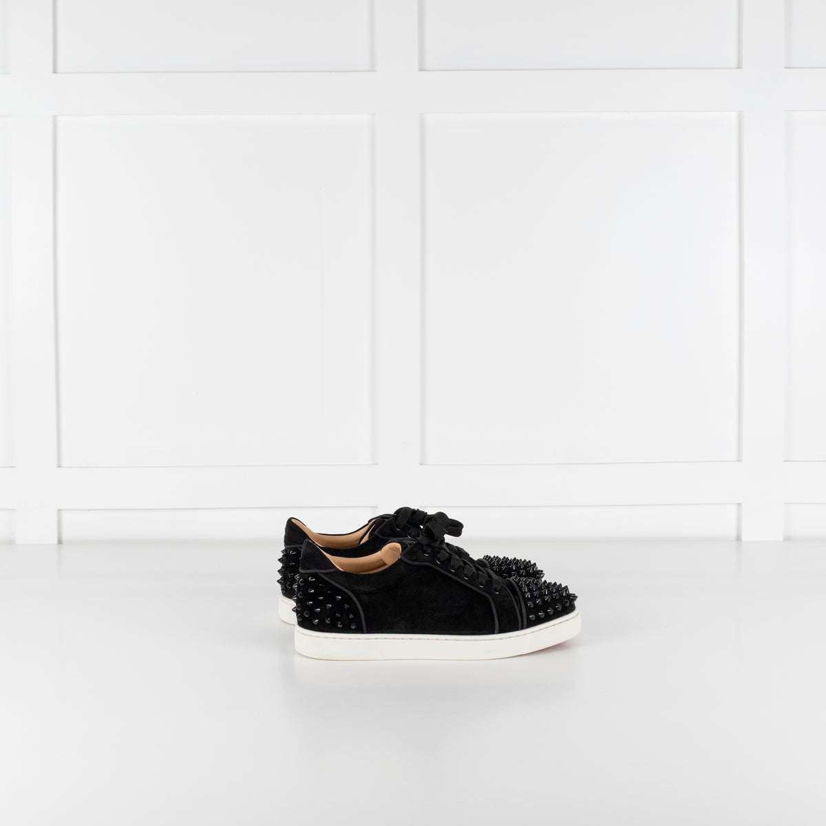 Louboutin Vieira 2 Black Suede Studded Sneaker