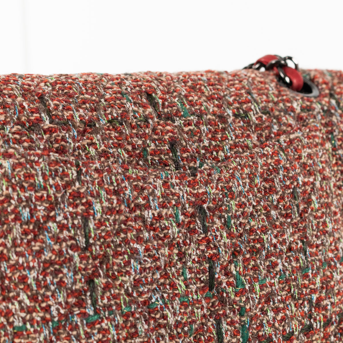 Chanel Red Tweed Medium Double Flap Bag