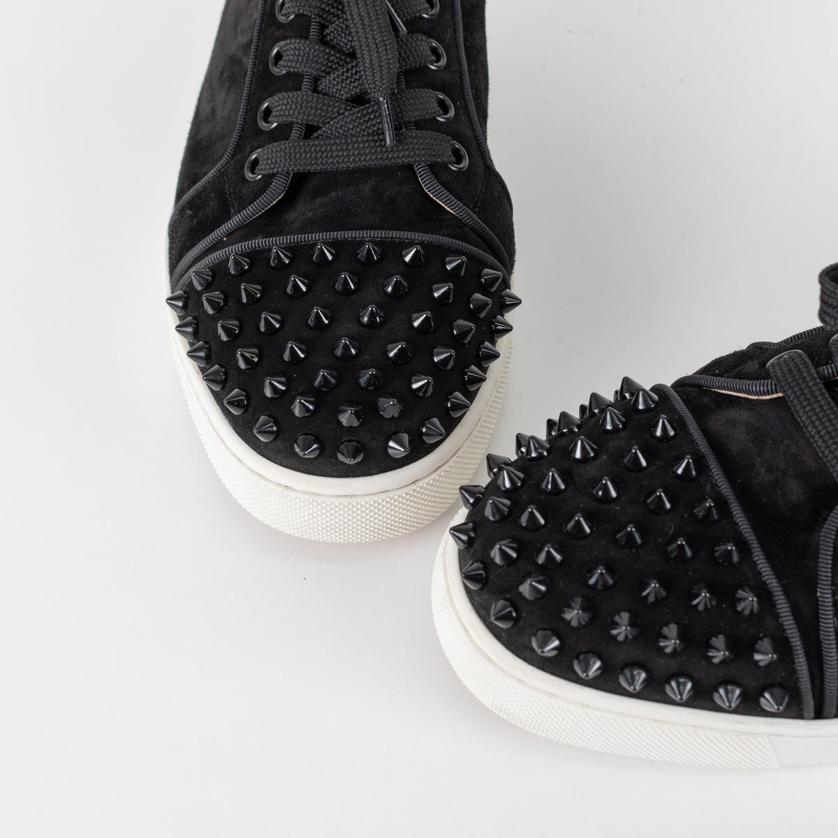 Louboutin Vieira 2 Black Suede Studded Sneaker