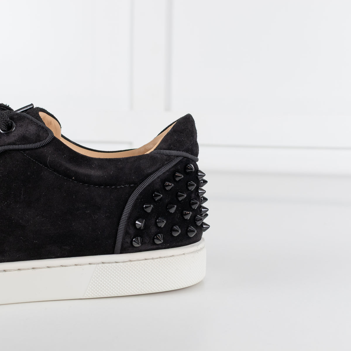 Louboutin Vieira 2 Black Suede Studded Sneaker