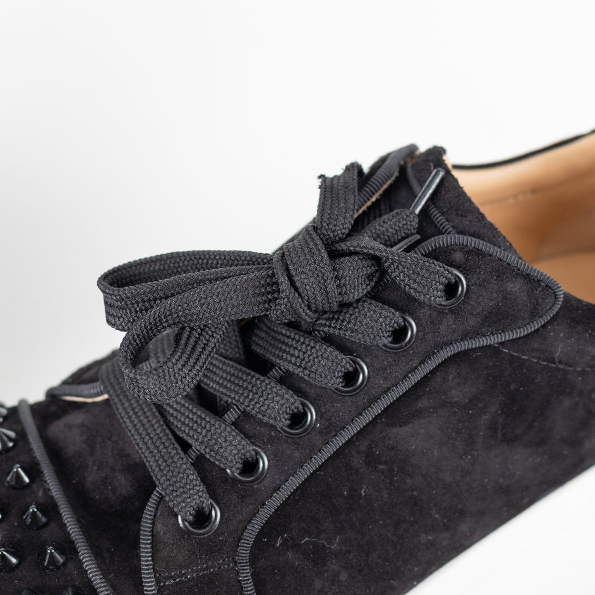 Louboutin Vieira 2 Black Suede Studded Sneaker