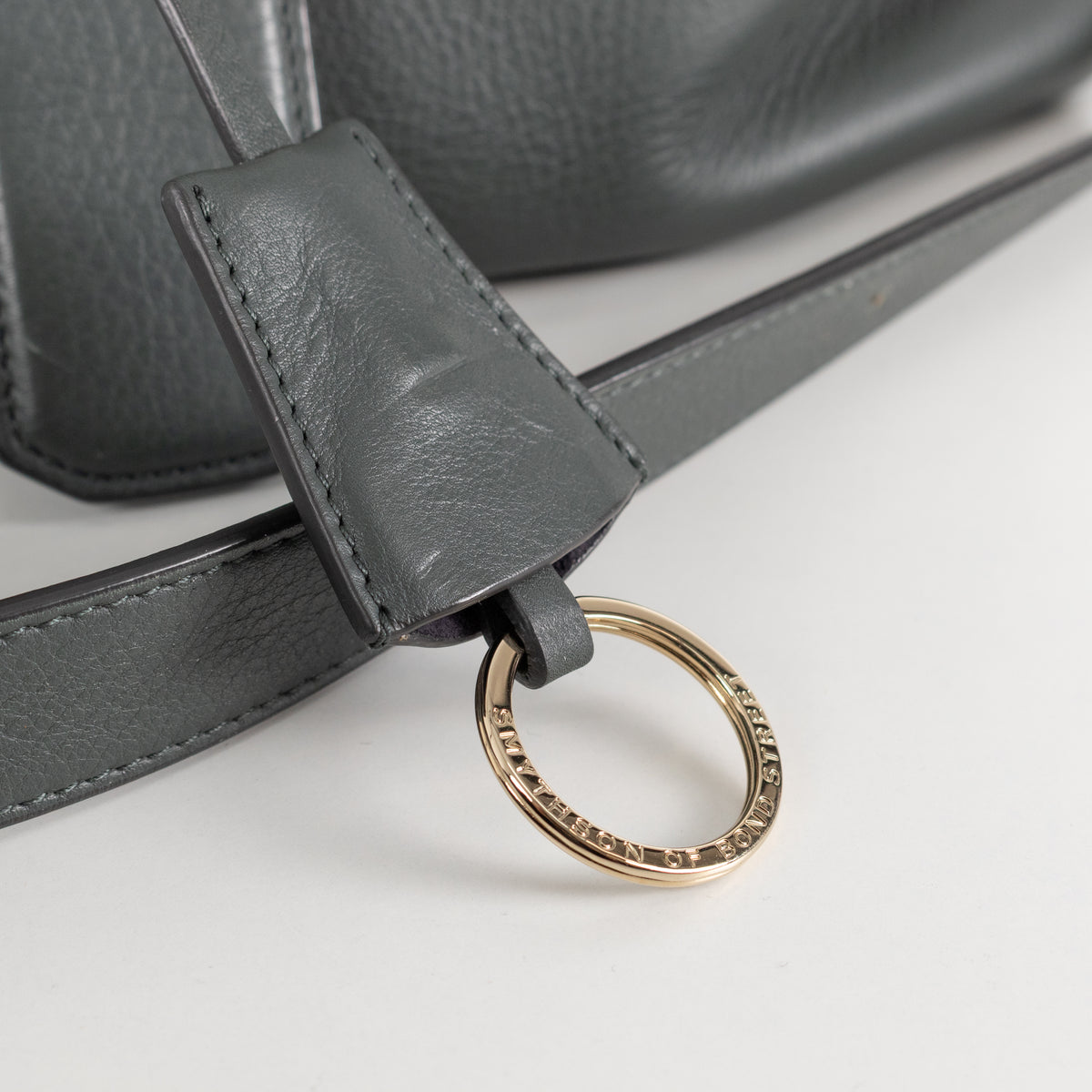 Smythson Grey Berkeley Satchel Bag