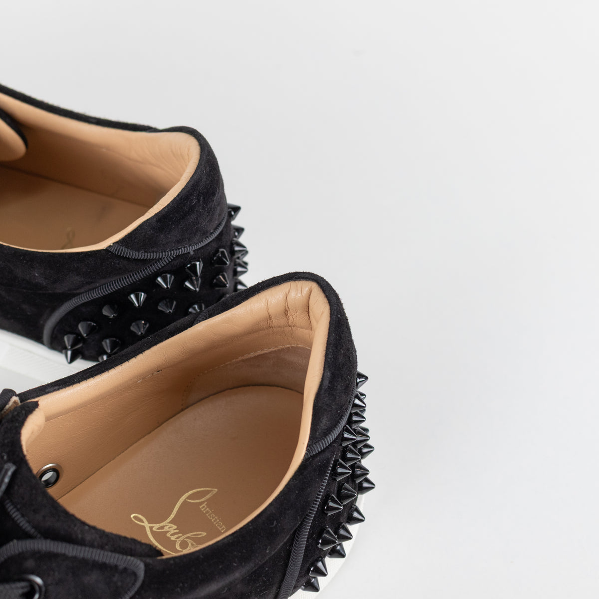 Louboutin Vieira 2 Black Suede Studded Sneaker
