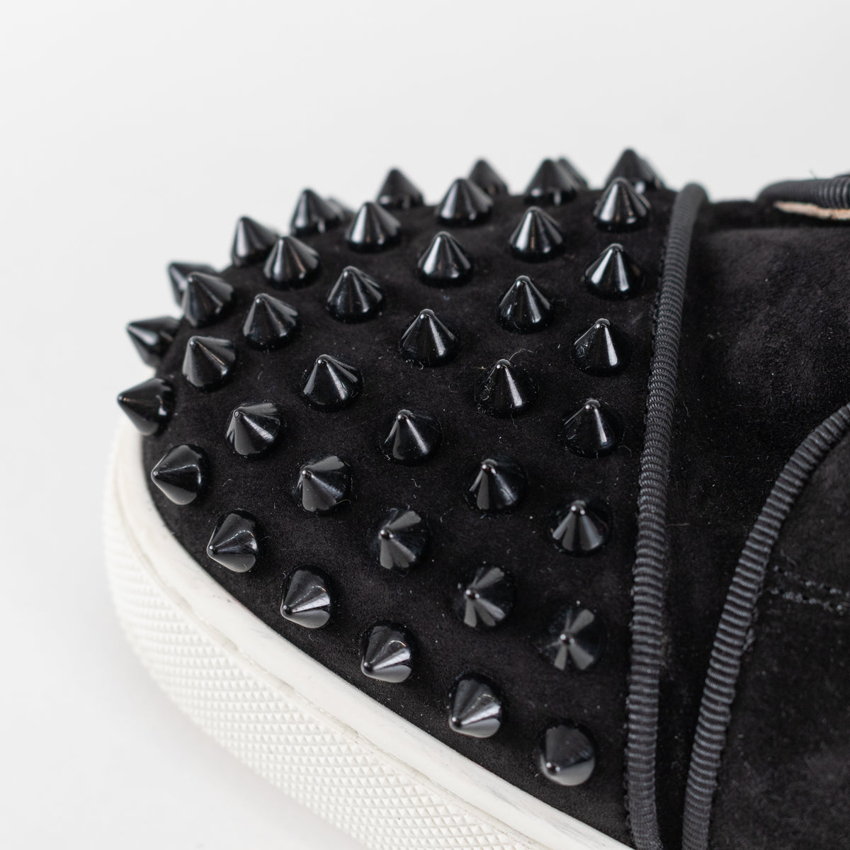 Louboutin Vieira 2 Black Suede Studded Sneaker