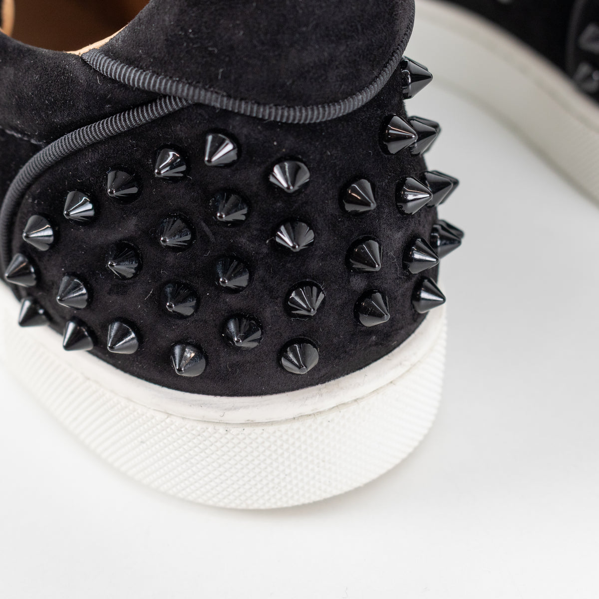 Louboutin Vieira 2 Black Suede Studded Sneaker