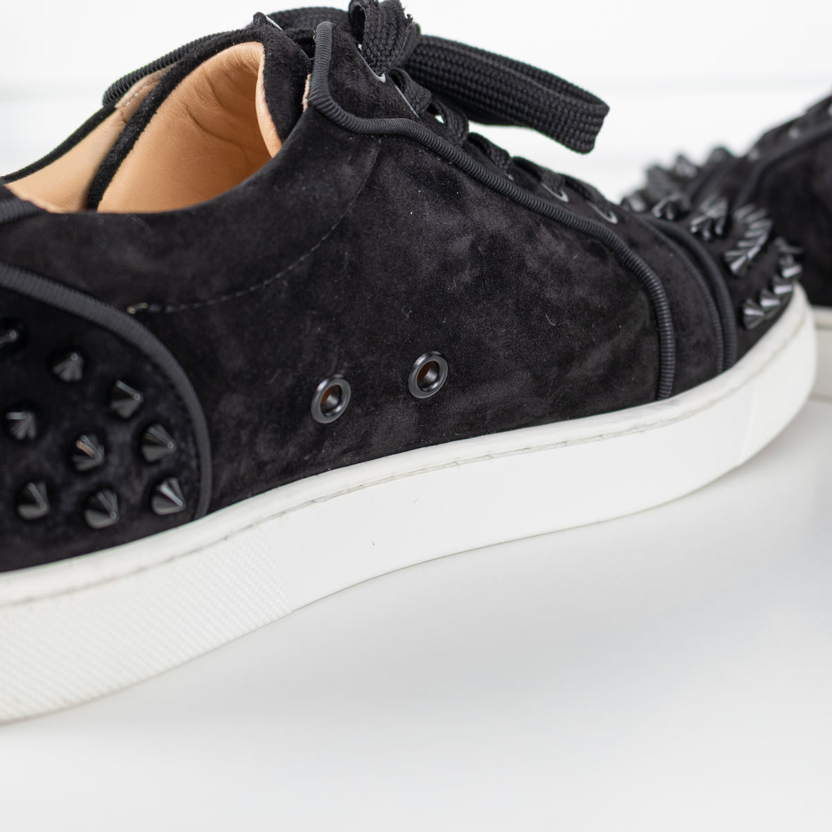 Louboutin Vieira 2 Black Suede Studded Sneaker