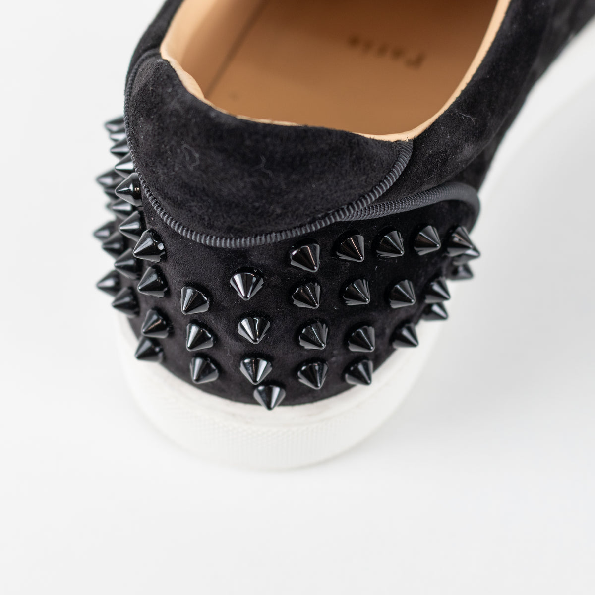 Louboutin Vieira 2 Black Suede Studded Sneaker