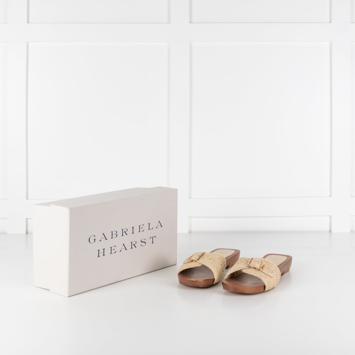 Gabriela Hearst Clover Clog Sandal in Cream Leather Jute