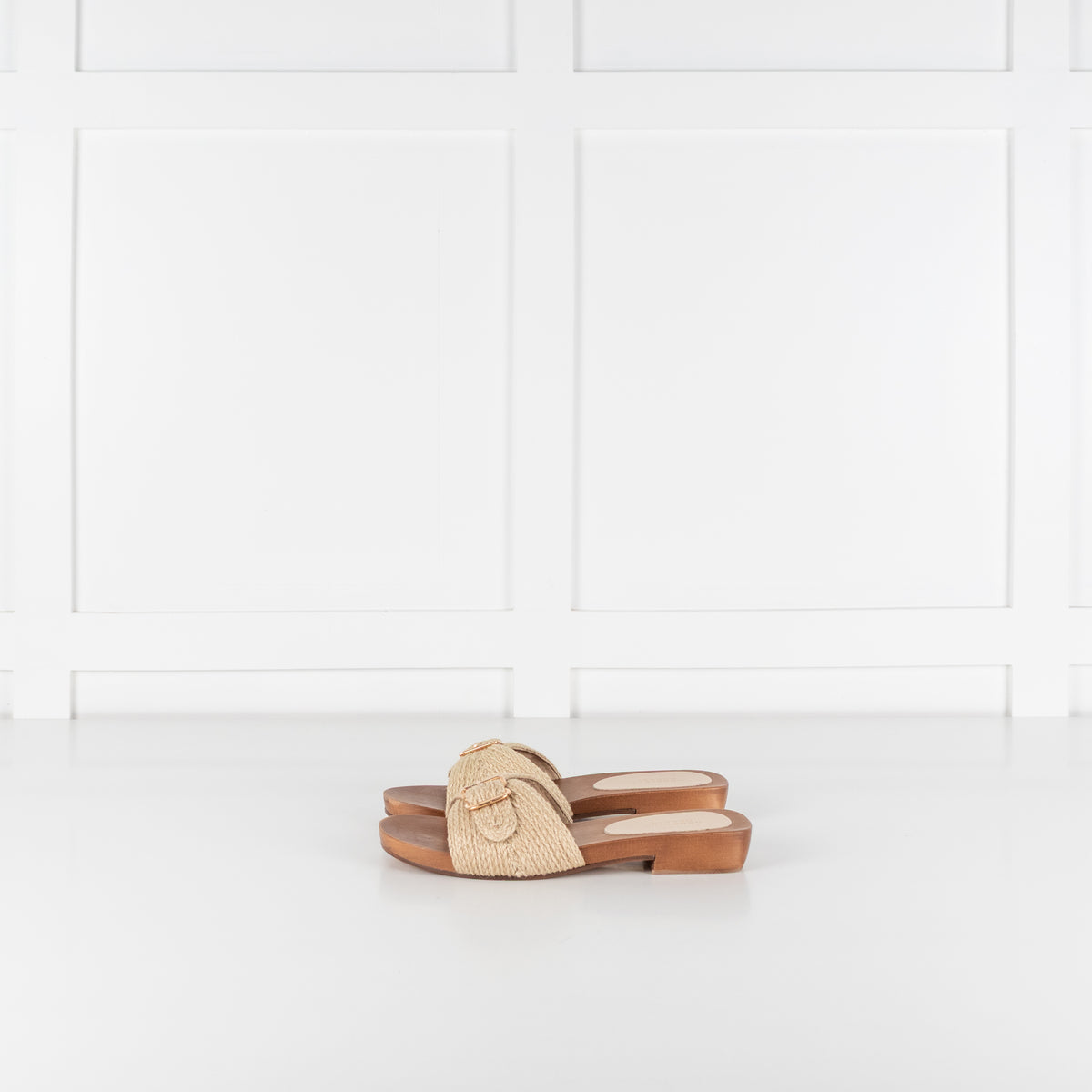Gabriela Hearst Clover Clog Sandal in Cream Leather Jute