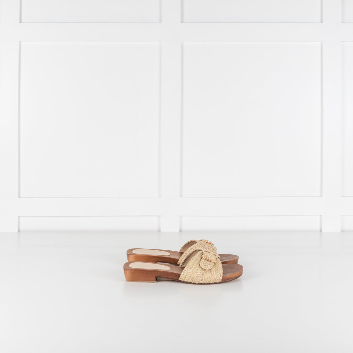 Gabriela Hearst Clover Clog Sandal in Cream Leather Jute
