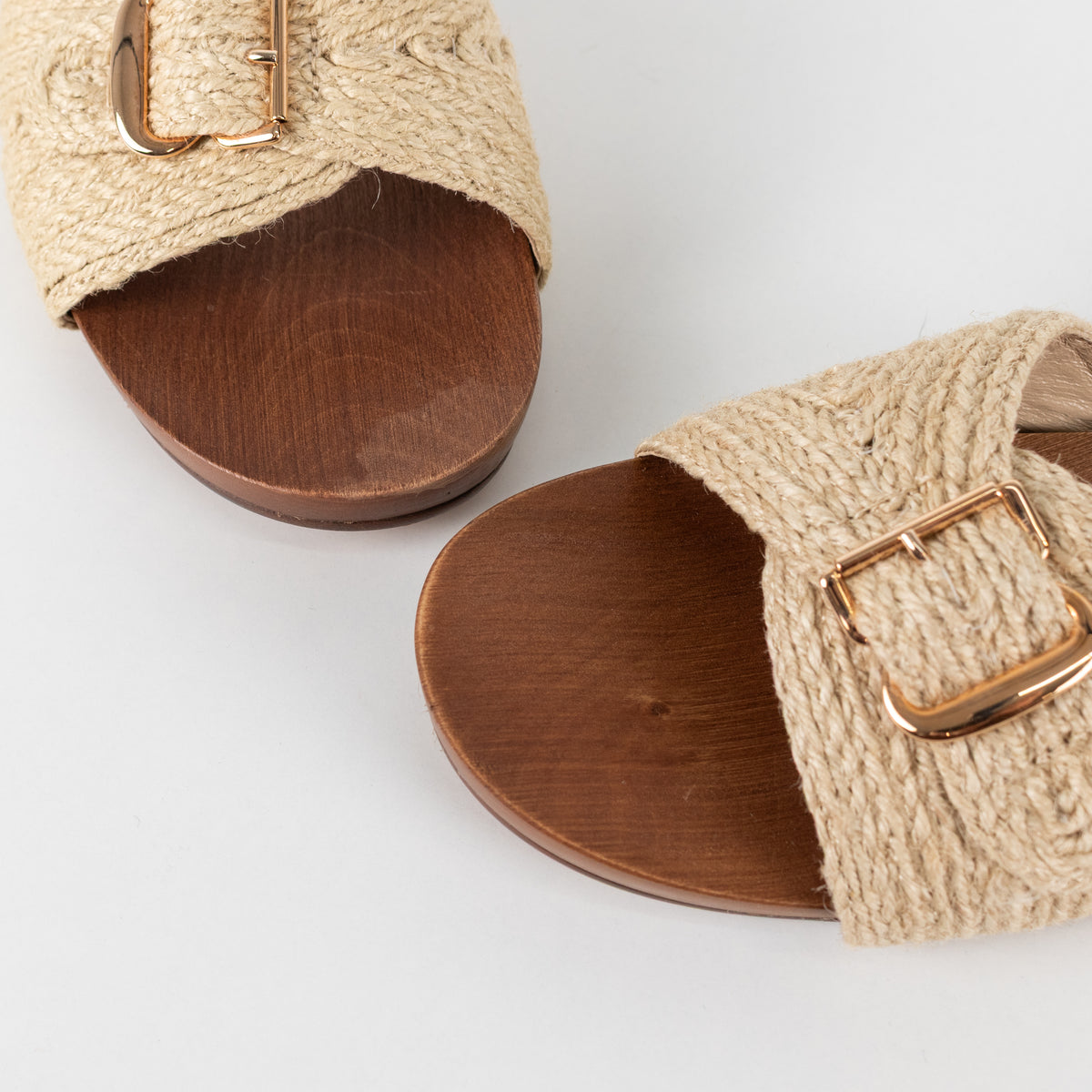 Gabriela Hearst Clover Clog Sandal in Cream Leather Jute