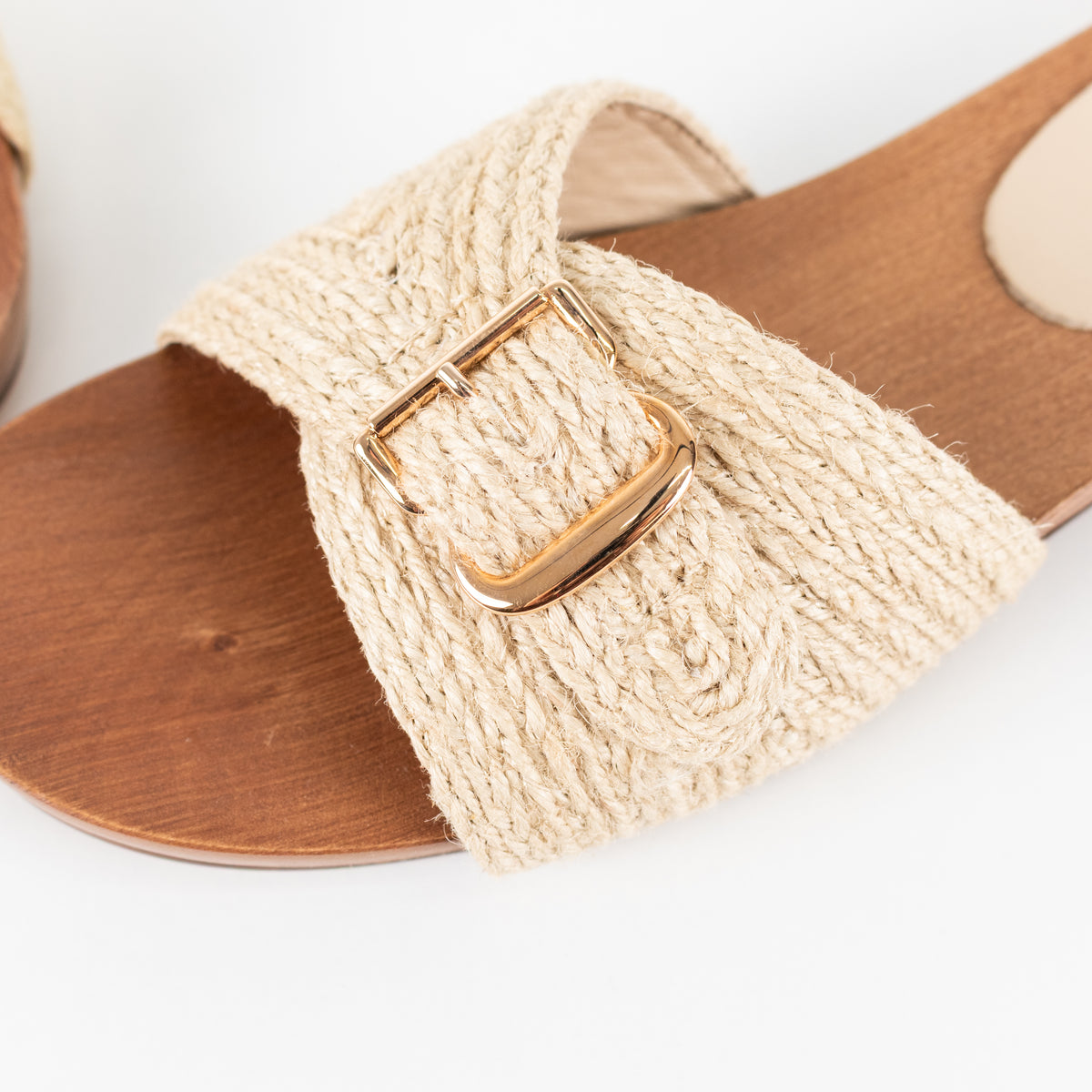 Gabriela Hearst Clover Clog Sandal in Cream Leather Jute