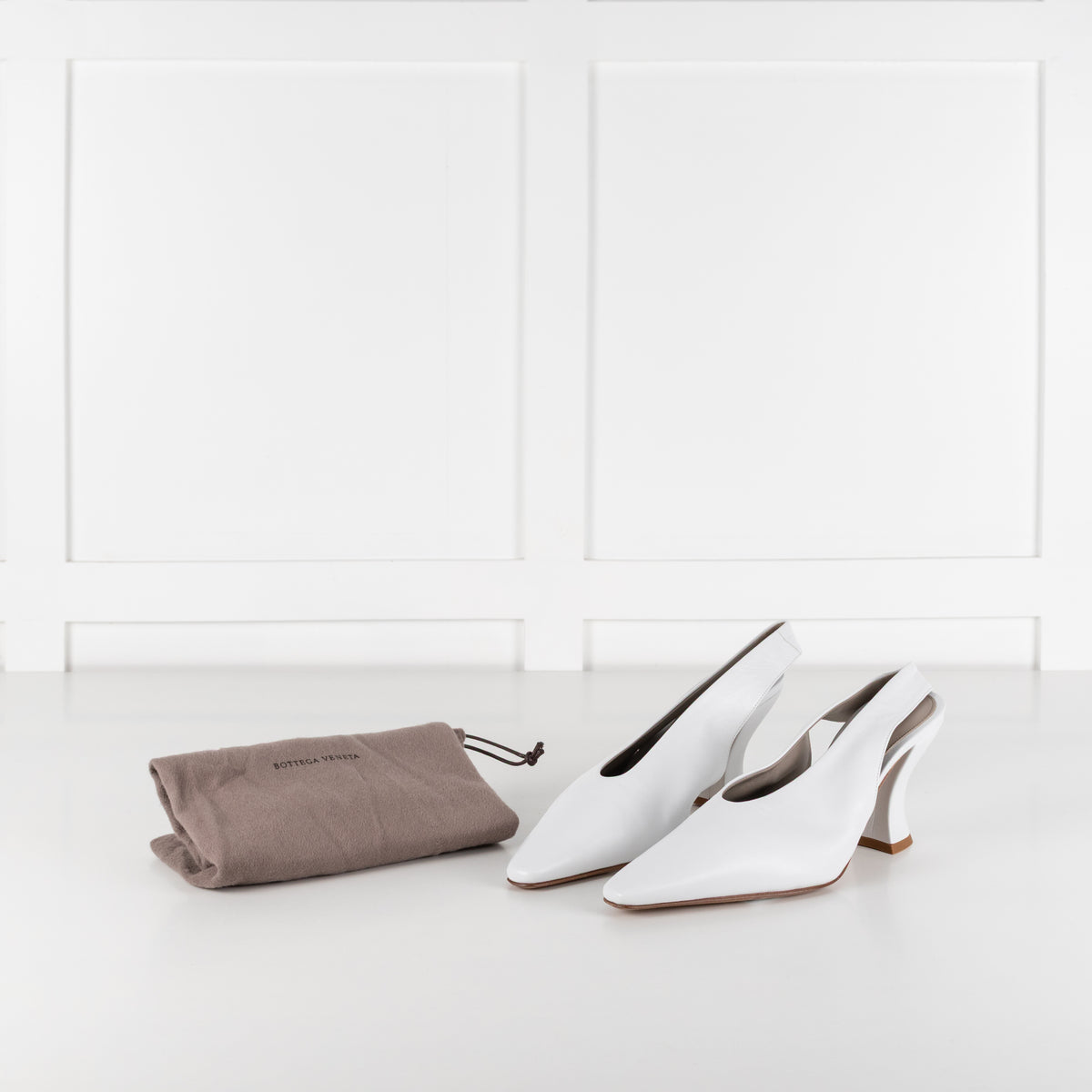 Bottega Veneta White Lagoon Slingback