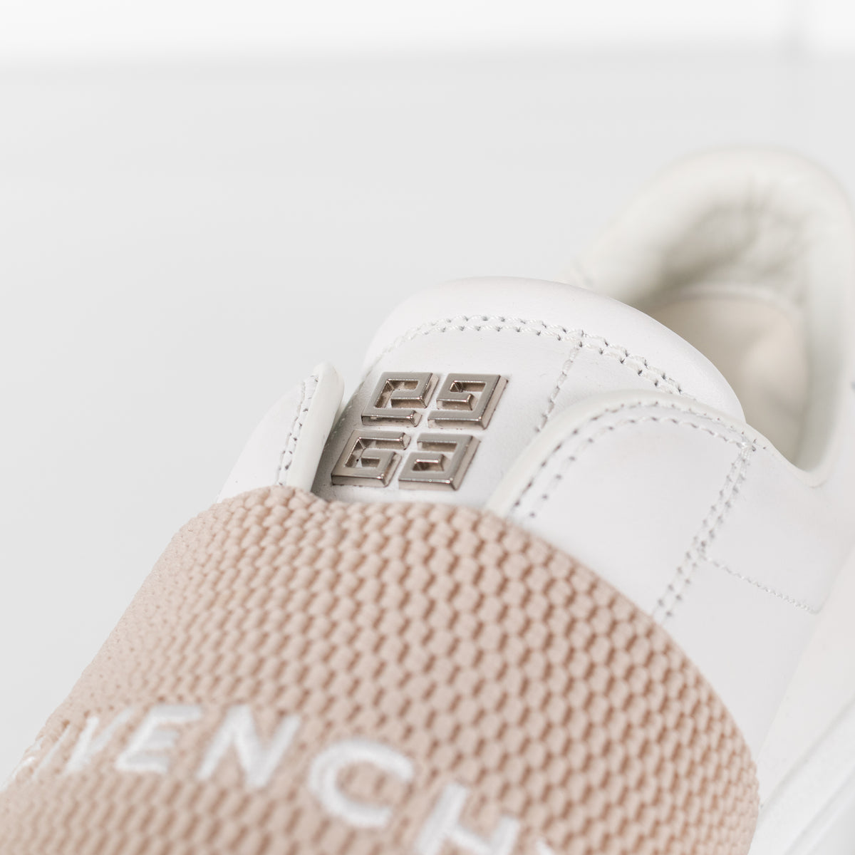 Givenchy White Beige City Sport Leather Trainers