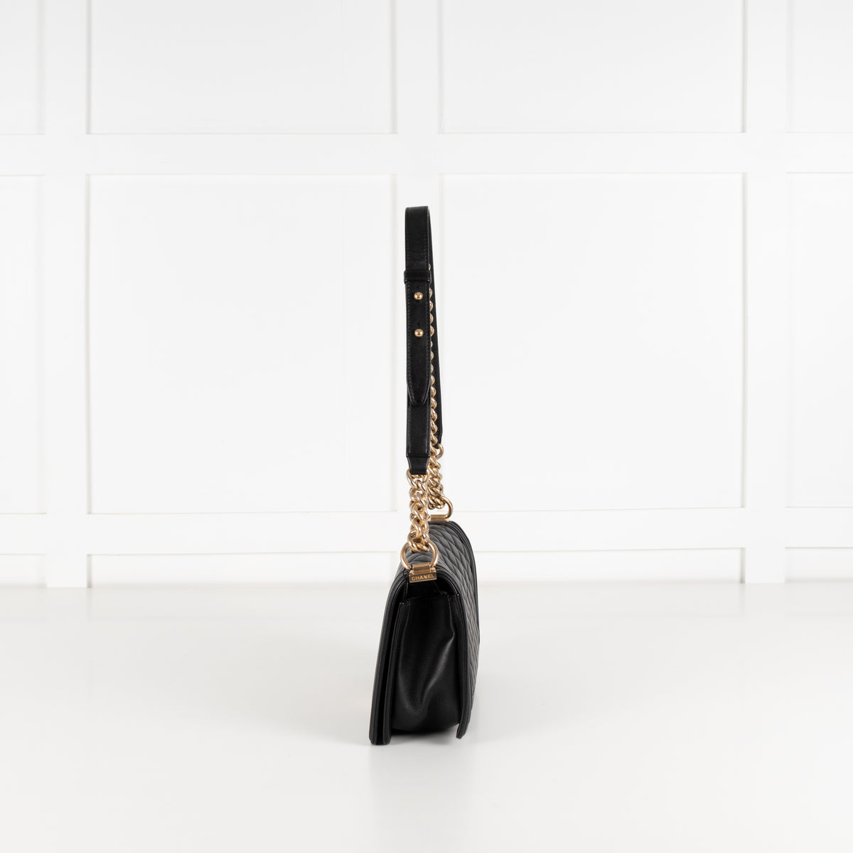 Chanel Medium Black Boy Bag with Brushed Gold Hardware