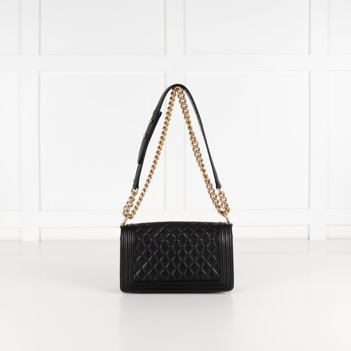 Chanel Medium Black Boy Bag with Brushed Gold Hardware