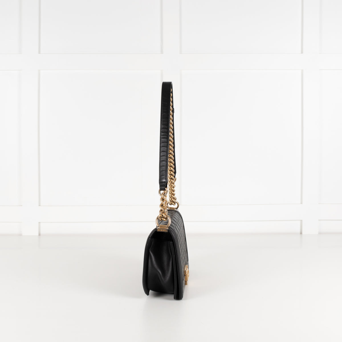 Chanel Medium Black Boy Bag with Brushed Gold Hardware