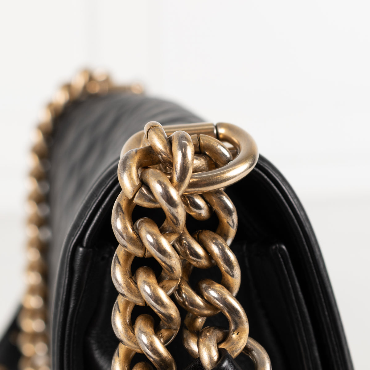 Chanel Medium Black Boy Bag with Brushed Gold Hardware