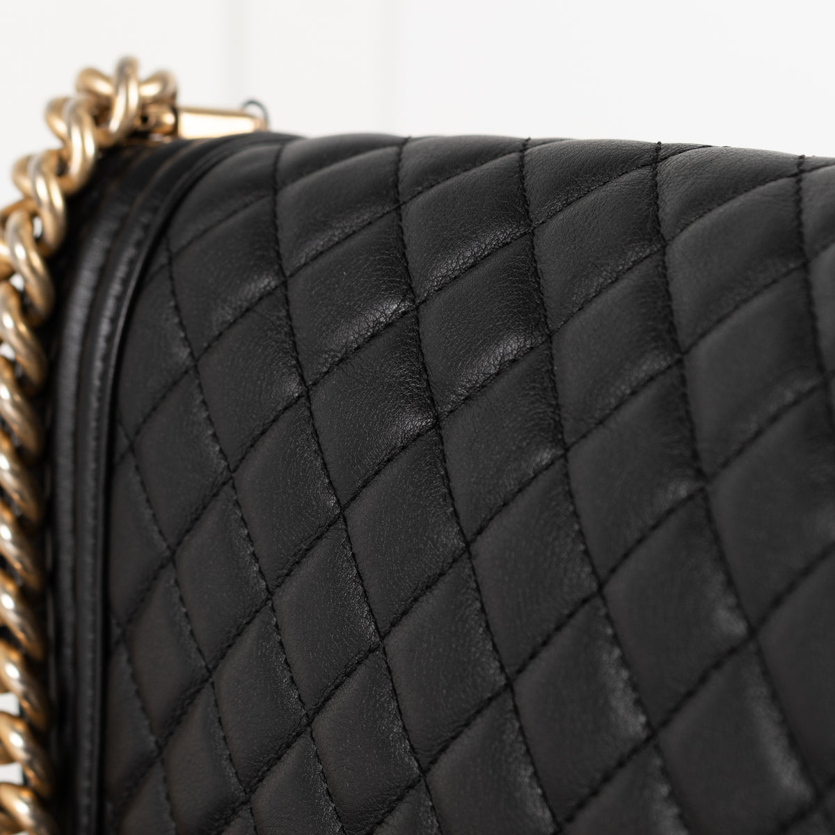 Chanel Medium Black Boy Bag with Brushed Gold Hardware