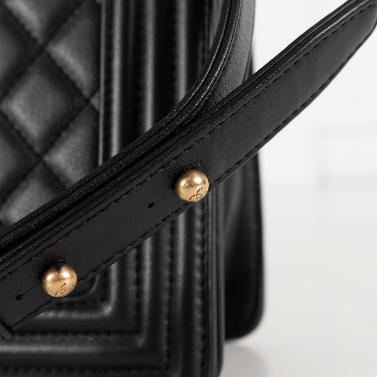 Chanel Medium Black Boy Bag with Brushed Gold Hardware