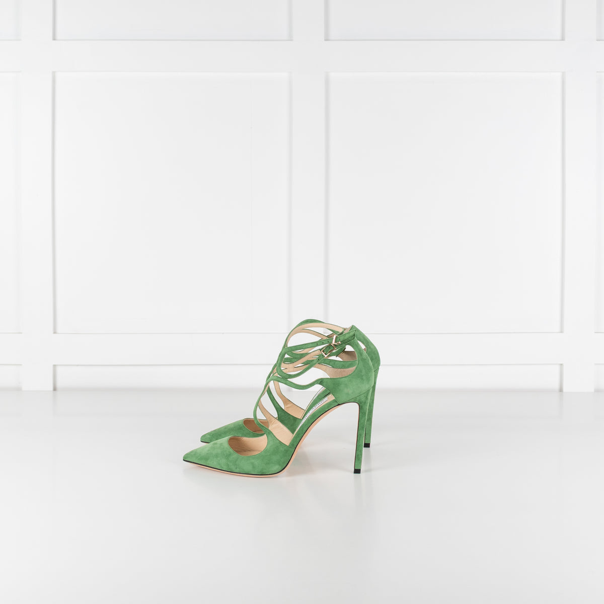 Jimmy Choo Green Suede Lancer Heels