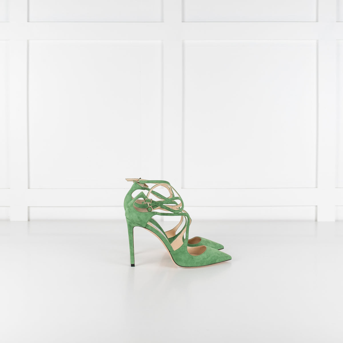 Jimmy Choo Green Suede Lancer Heels