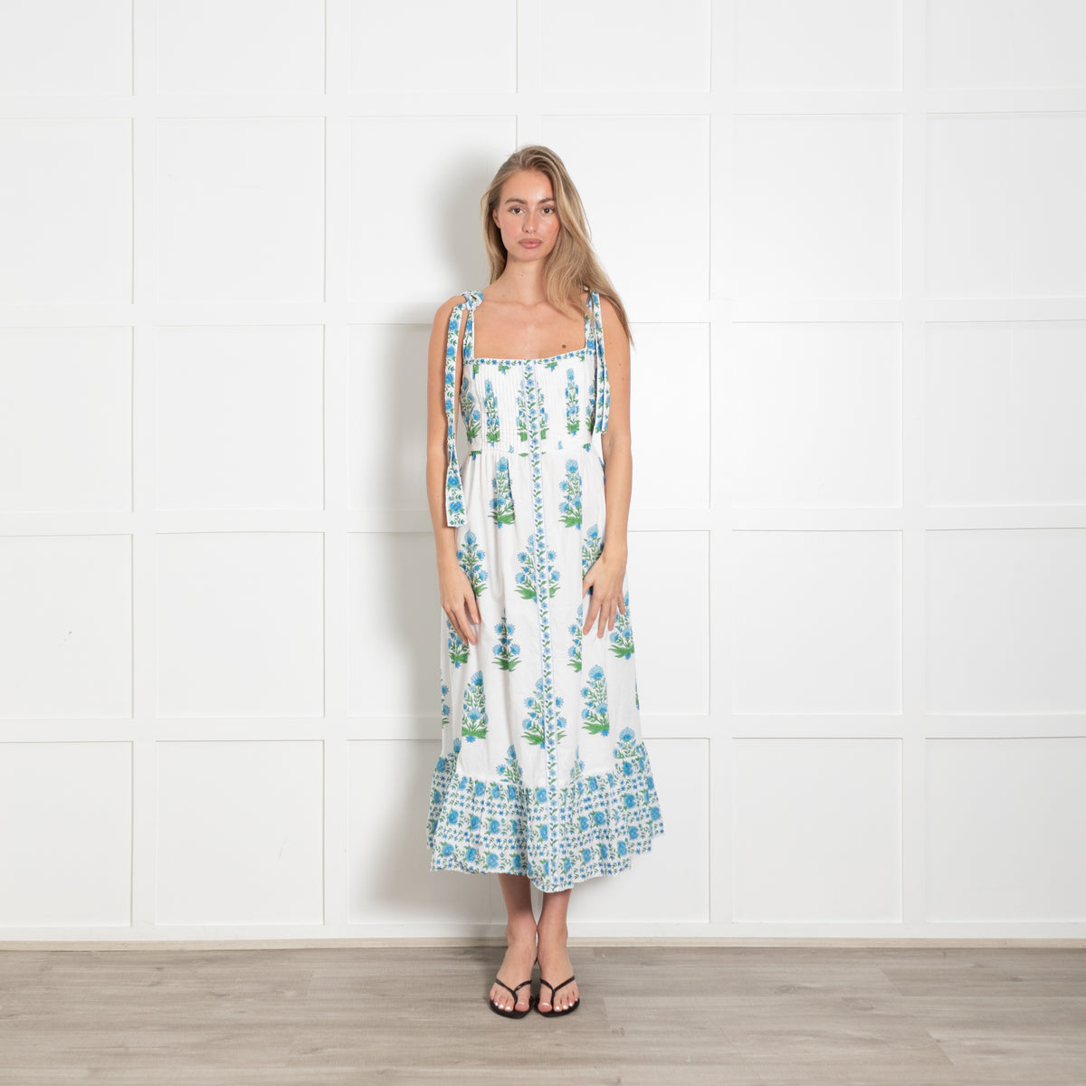 Pink City Prints Elena Posey Flower Print Cotton Sun Dress