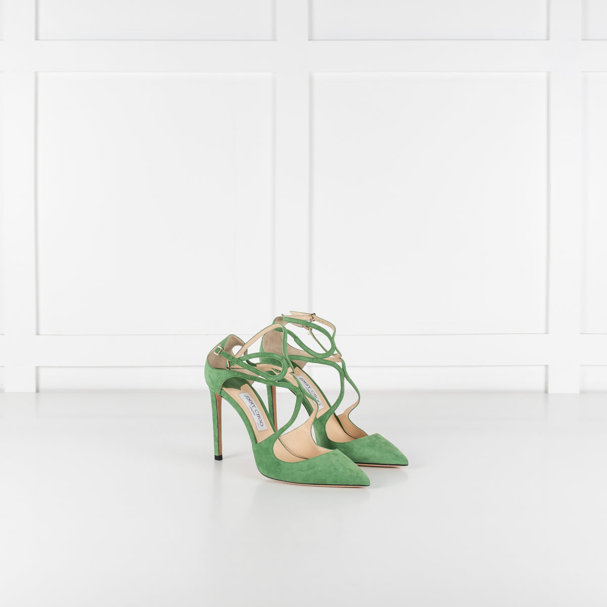 Jimmy Choo Green Suede Lancer Heels