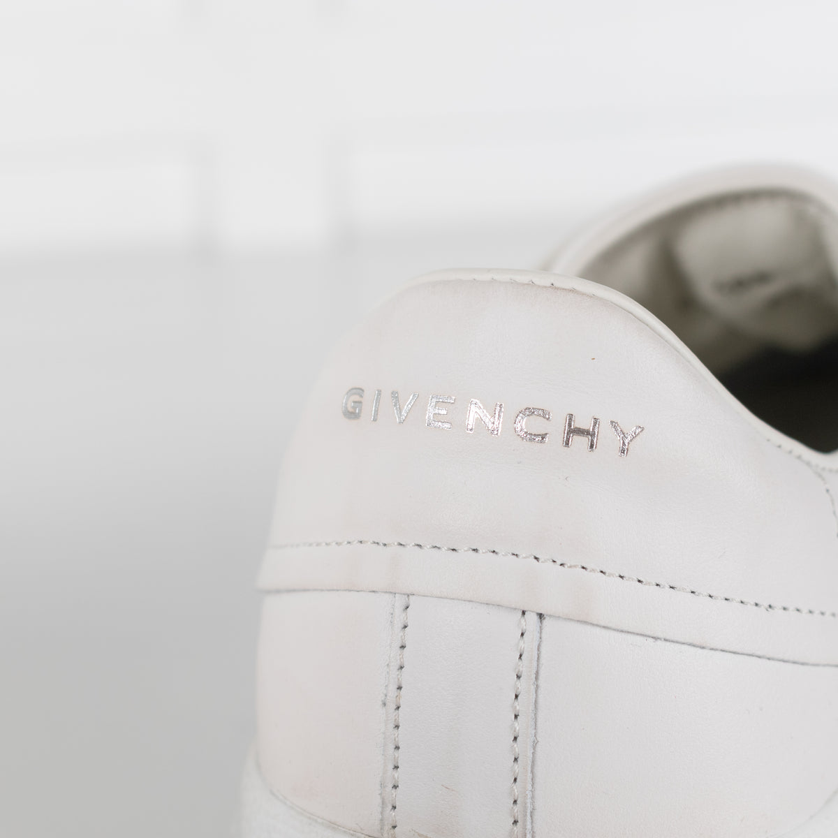 Givenchy White Beige City Sport Leather Trainers
